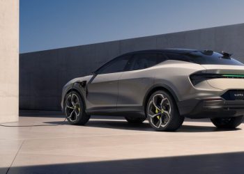 Lotus Eletre plugged into EV charger