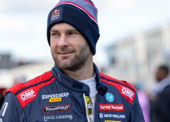 Shane van GIsbergen wearing race suit