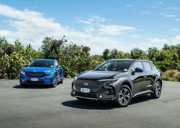 Skoda Enyaq vs Subaru Solterra parked next to each other
