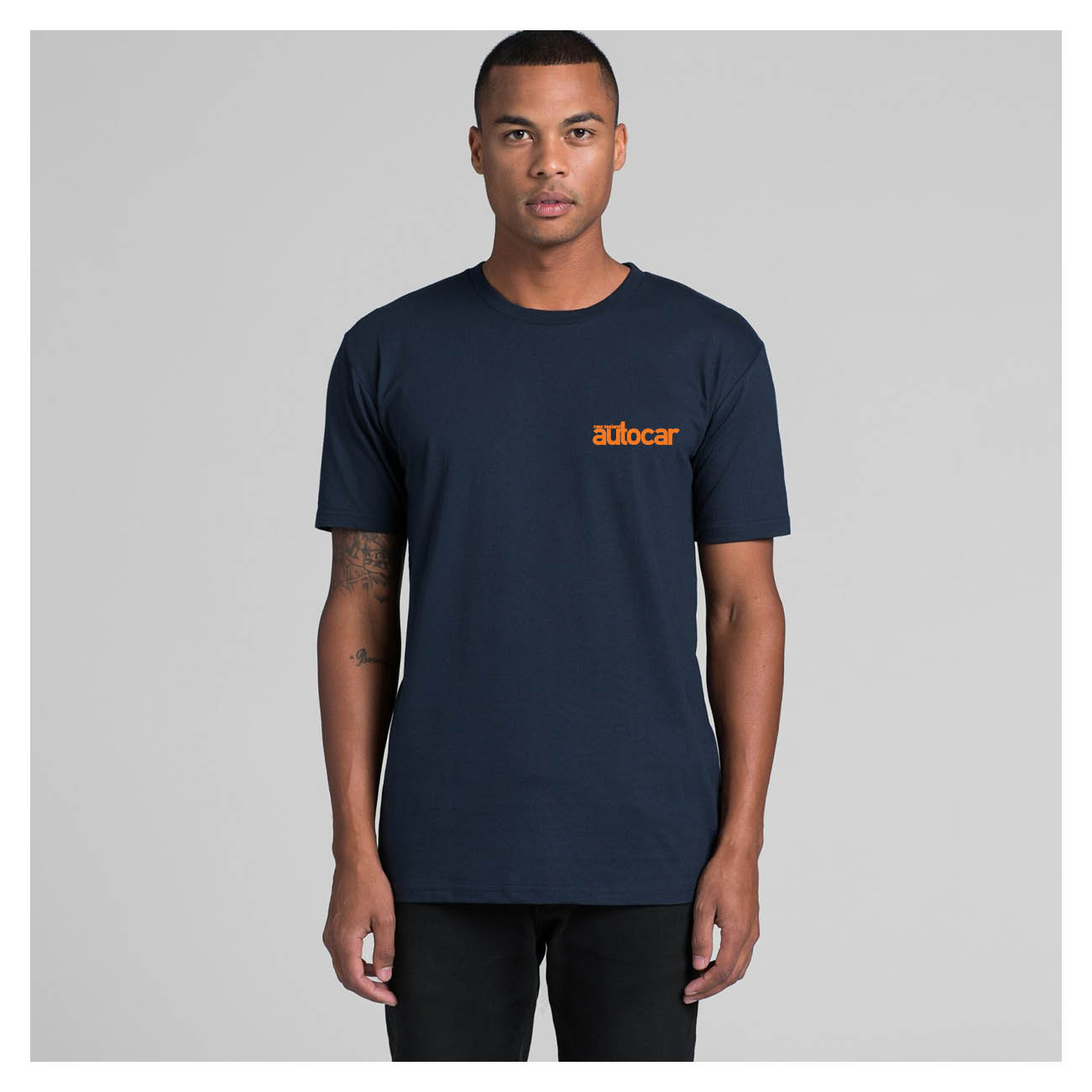 Autocar T-shirt navy with orange logo
