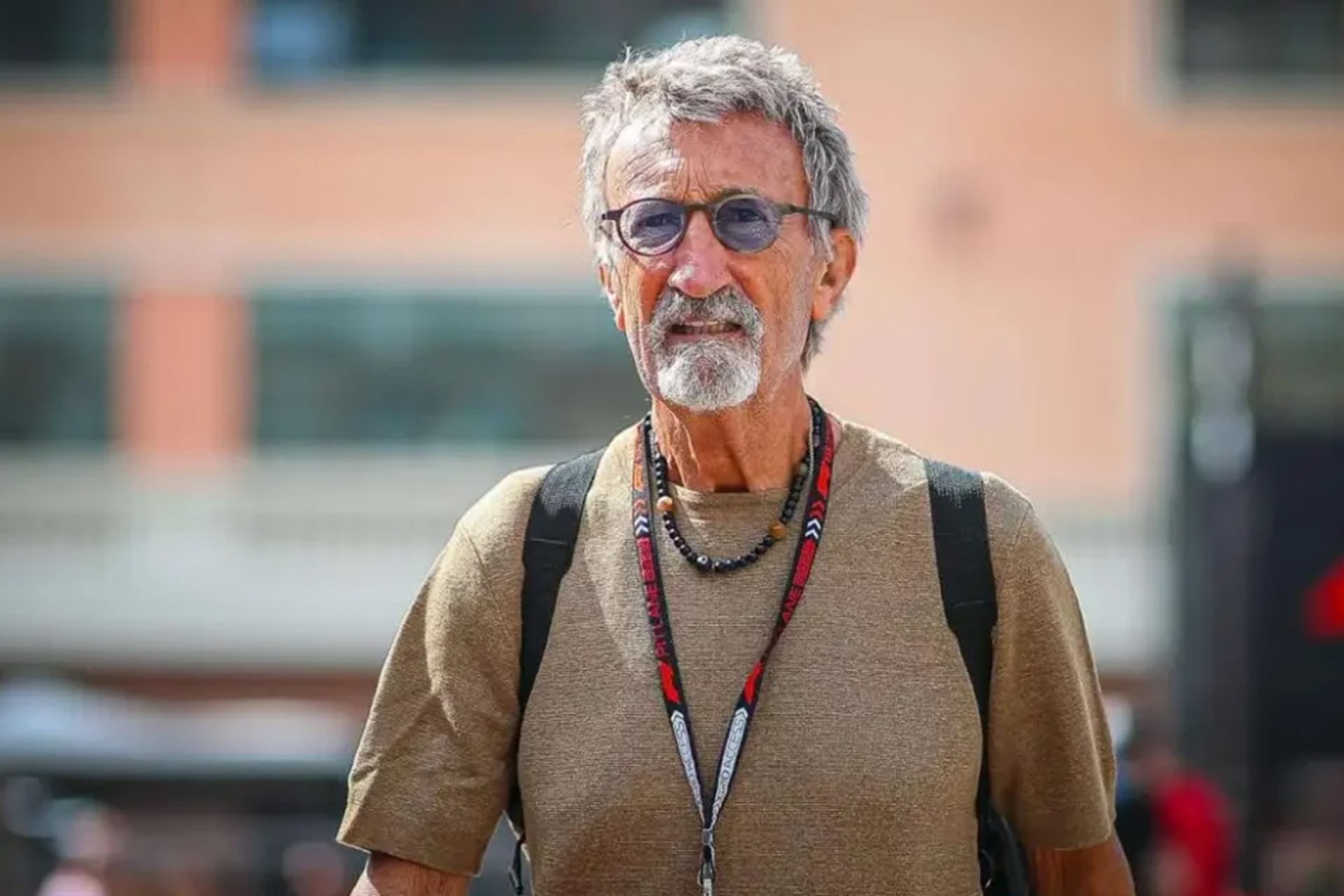 Eddie Jordan has died, seen here in a brown t shirt