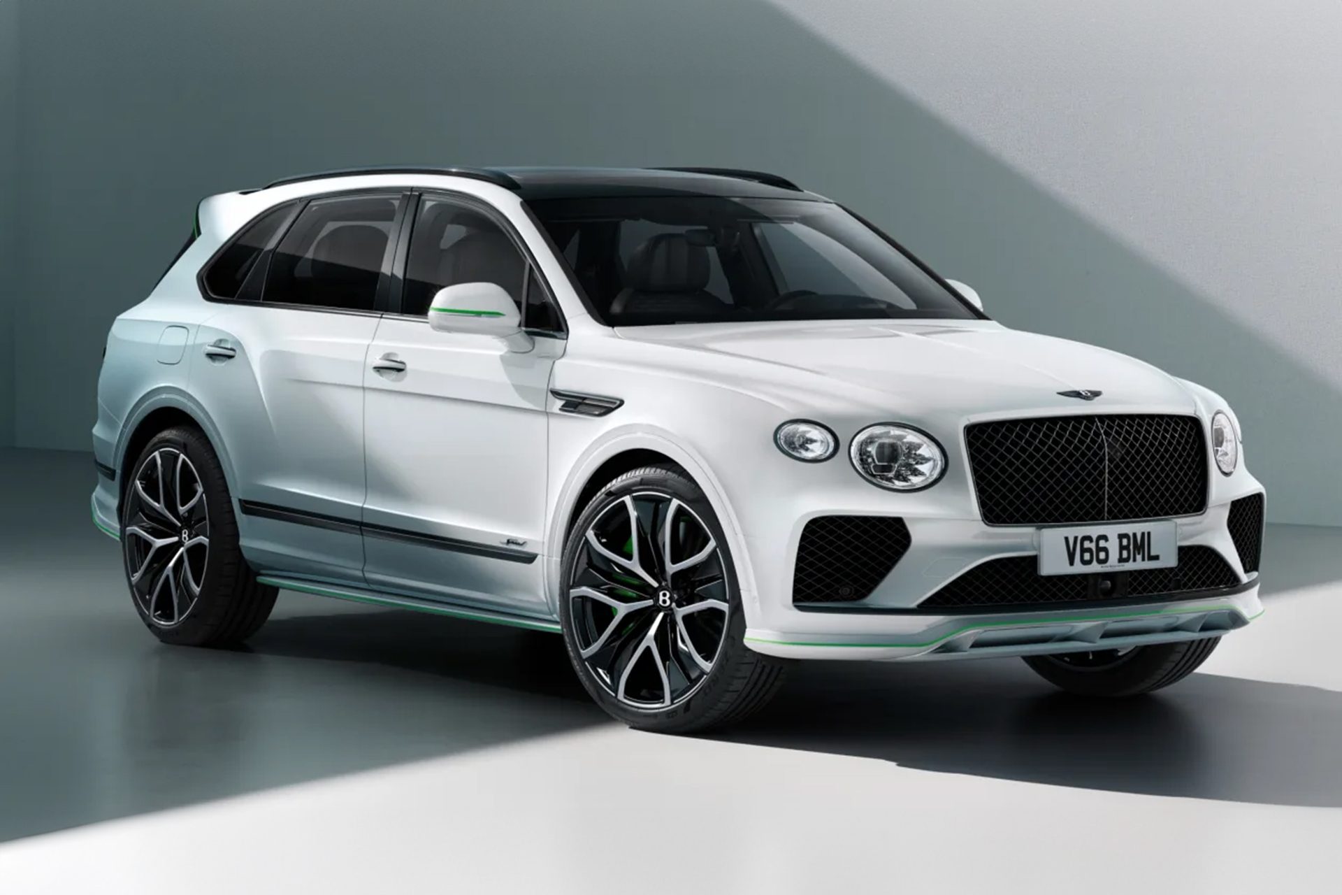 Bentley Bentayga Speed in white on a white background