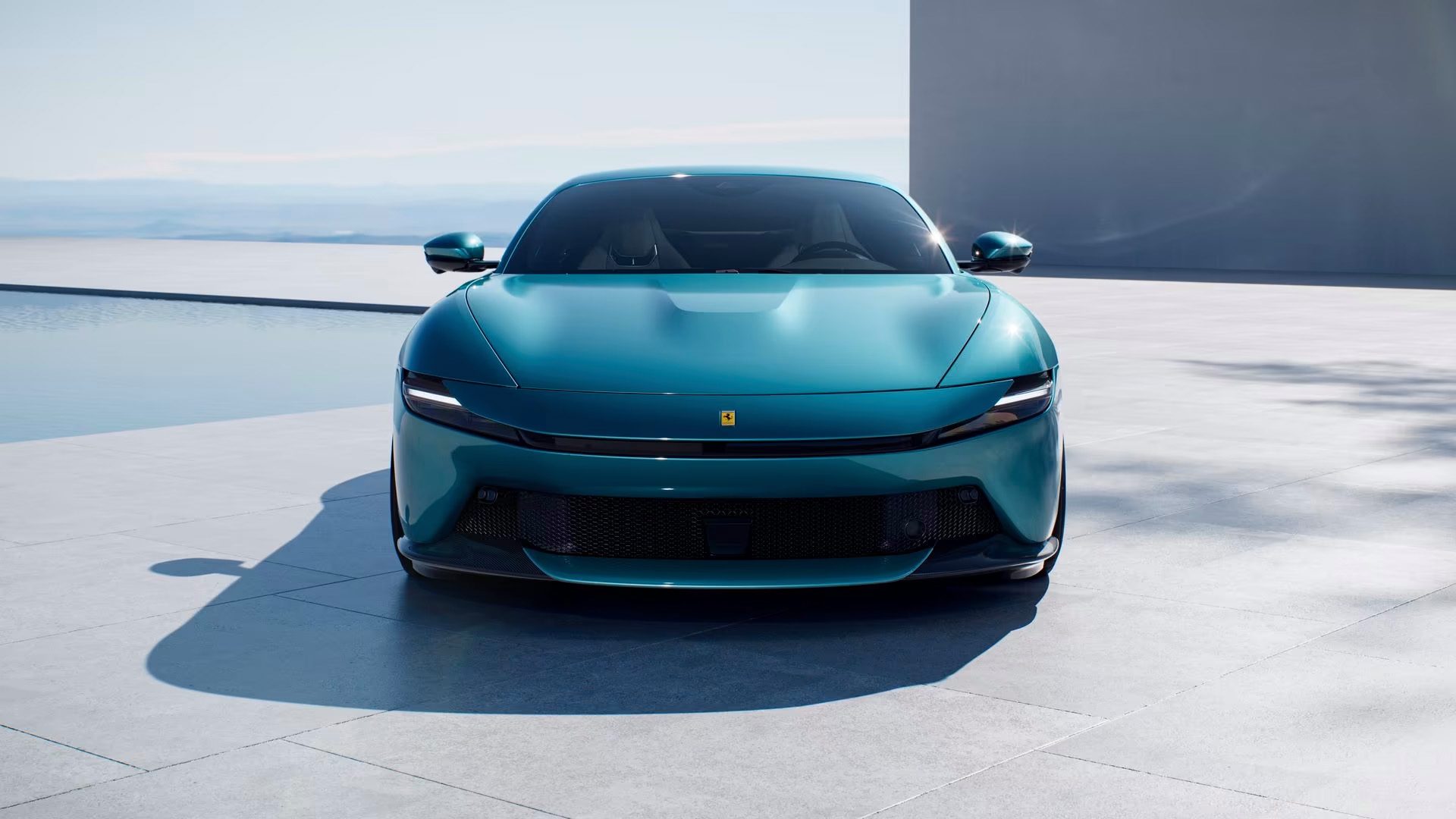 blue Amalfi on white tiles