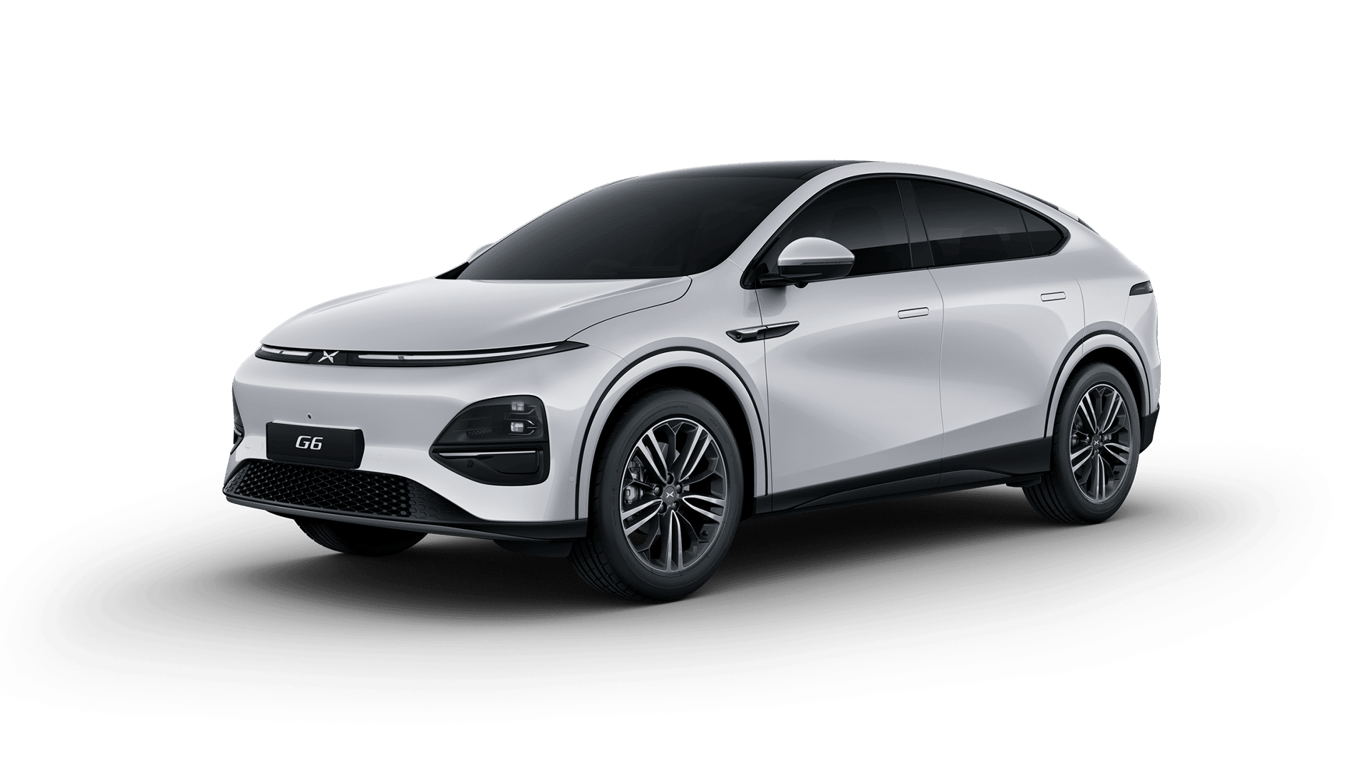 White Xpeng G6 on a white background