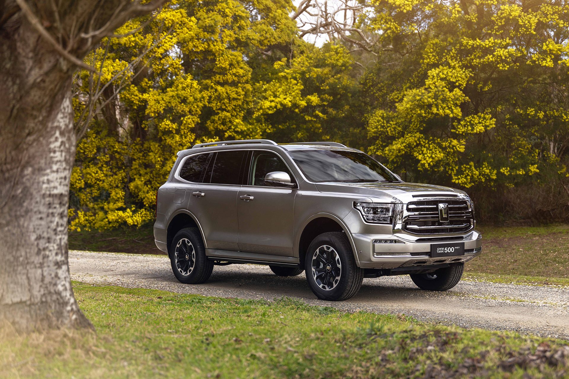 GWM Tank 500 PHEV under the trees