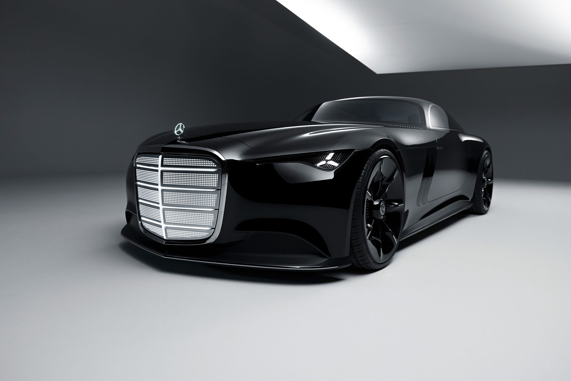 Black Mercedes-Benz Vision Iconic in the studio