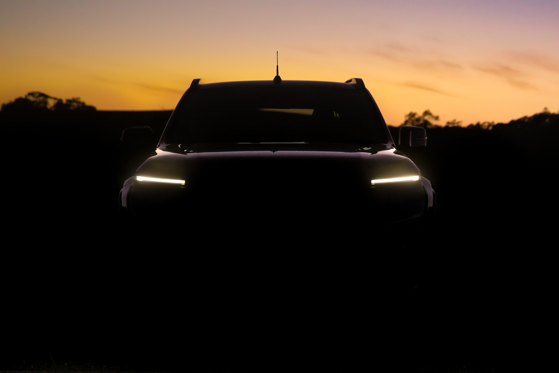 Shadowy image of new Nissan Navara