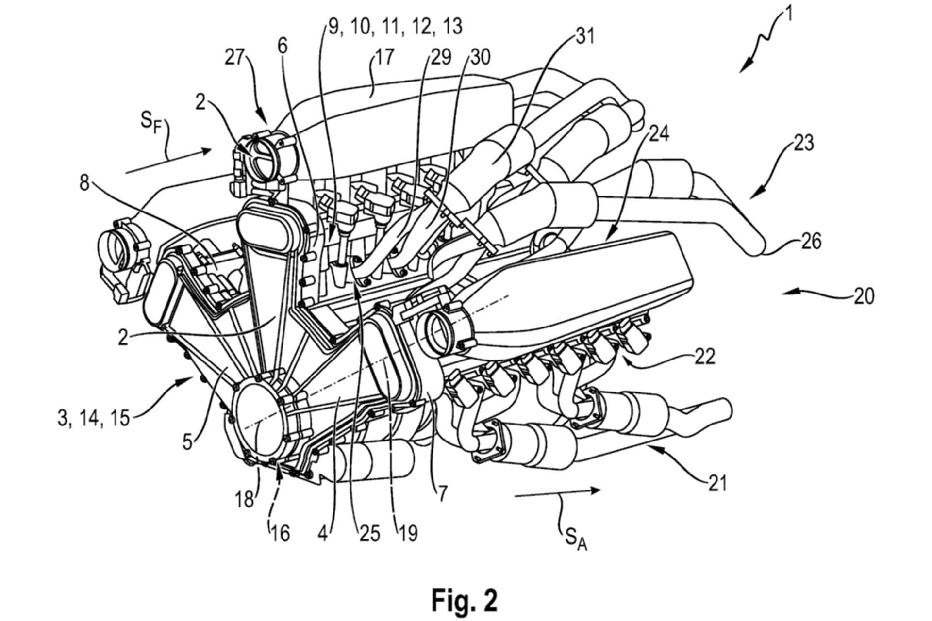 Porsche patent of a W 18