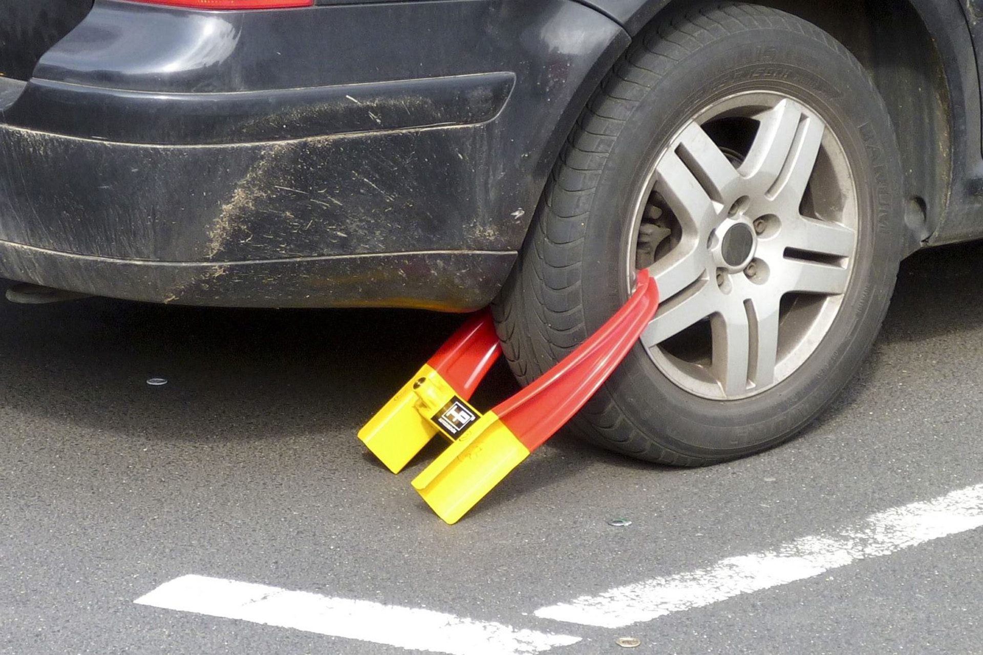 wheel clamped