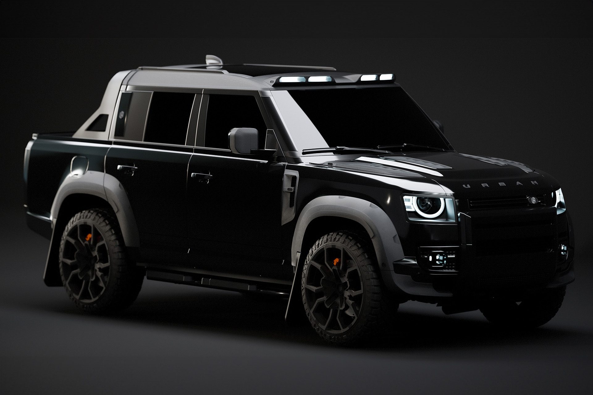 Defender pickup in black
